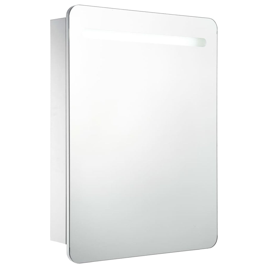 Badkamerkast Met Spiegel En Led 60Xx80 Cm wit en zilver