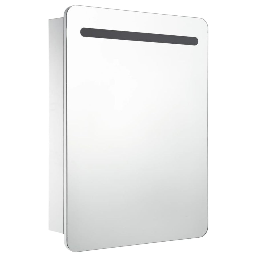 Badkamerkast Met Spiegel En Led 60Xx80 Cm wit en zilver