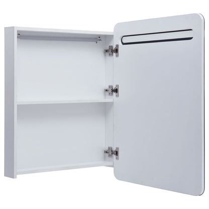 Badkamerkast Met Spiegel En Led 60Xx80 Cm wit en zilver