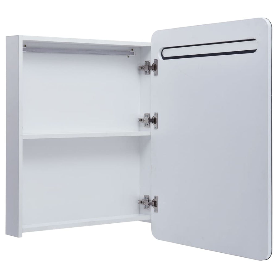 Badkamerkast Met Spiegel En Led 60Xx80 Cm wit en zilver
