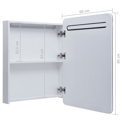 Badkamerkast Met Spiegel En Led 60Xx80 Cm wit en zilver