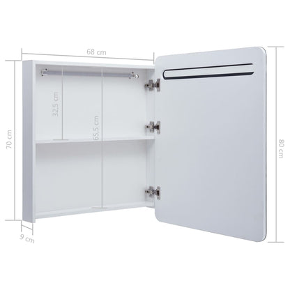 Badkamerkastje Met Spiegel Led 68X9X80 Cm
