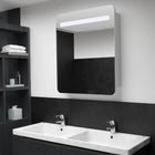 Badkamerkast met spiegel 68x9x80 cm wit zilver