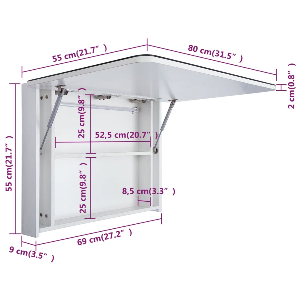 Badkamerkast Met Spiegel Led 80X9,5X55 Cm