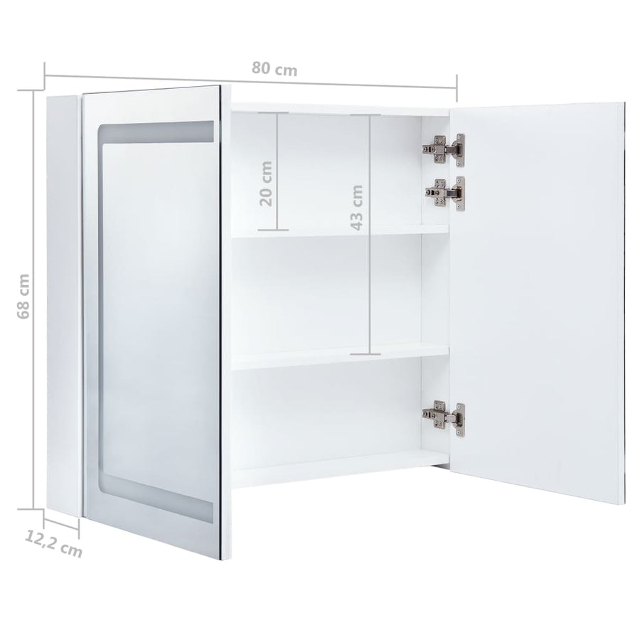 Badkamerkast Met Spiegel En Led 80X12,2X68 Cm