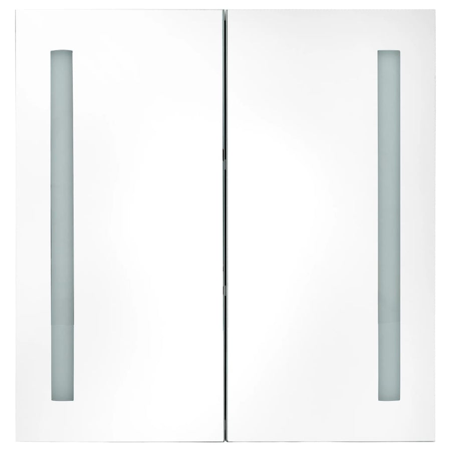 Badkamerkast Met Spiegel En Led 60X4X62 Cm 62 x 14 x 60 cm wit en zilver