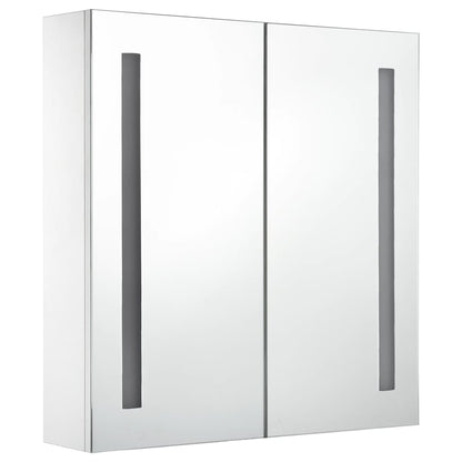 Badkamerkast Met Spiegel En Led 60X4X62 Cm 62 x 14 x 60 cm wit en zilver