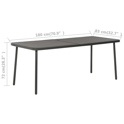 Tuintafel 180X83X72 Cm Staal Donkergrijs