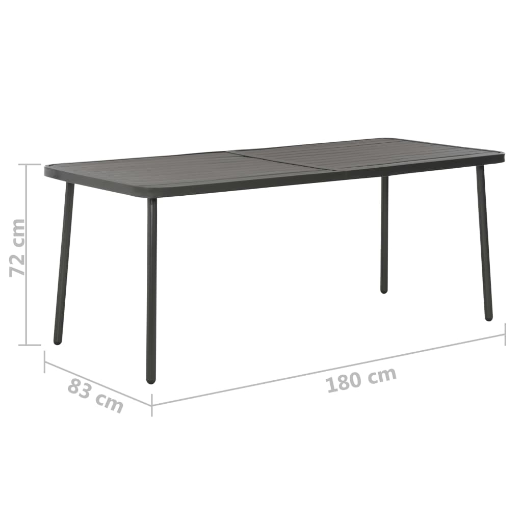 9-Delige Tuinset Staal Donkergrijs