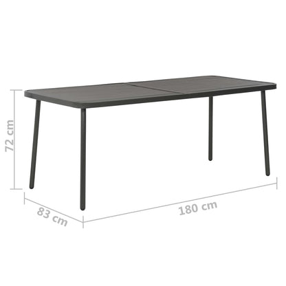 9-Delige Tuinset Staal Donkergrijs