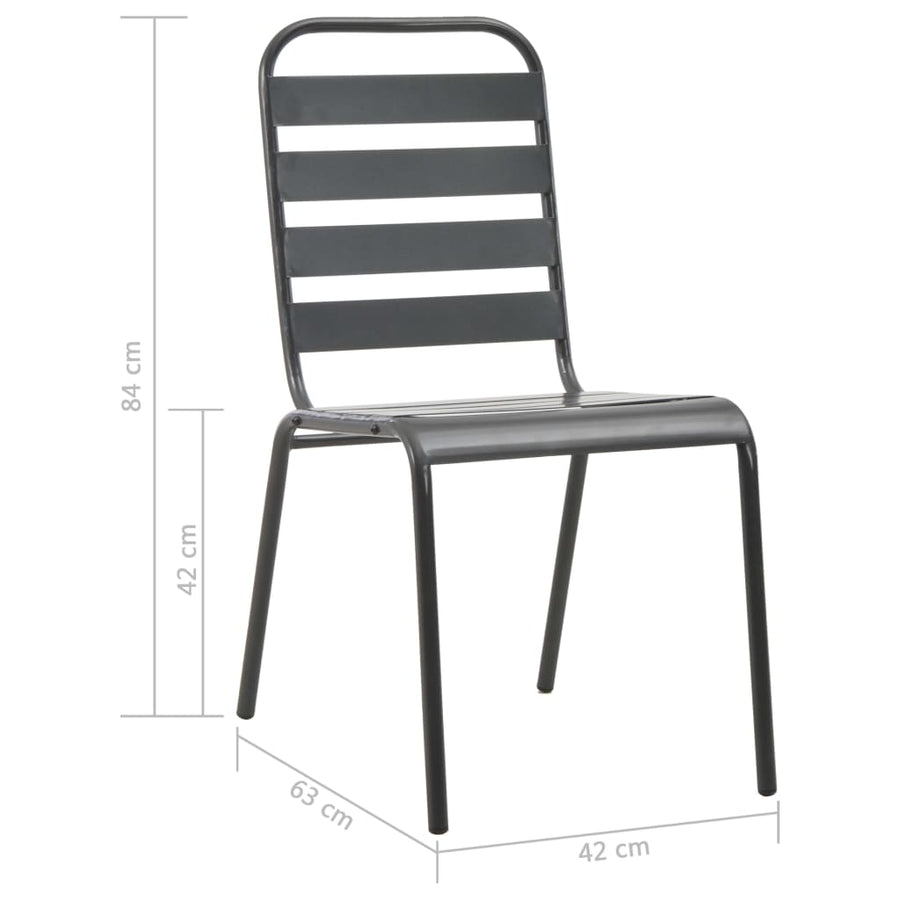 9-Delige Tuinset Staal Donkergrijs