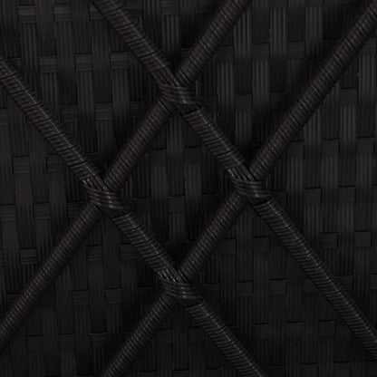 Ligbed Met Kussen Poly Rattan Zwart