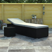 Ligbed poly rattan crèmewit 195x60x31 cm