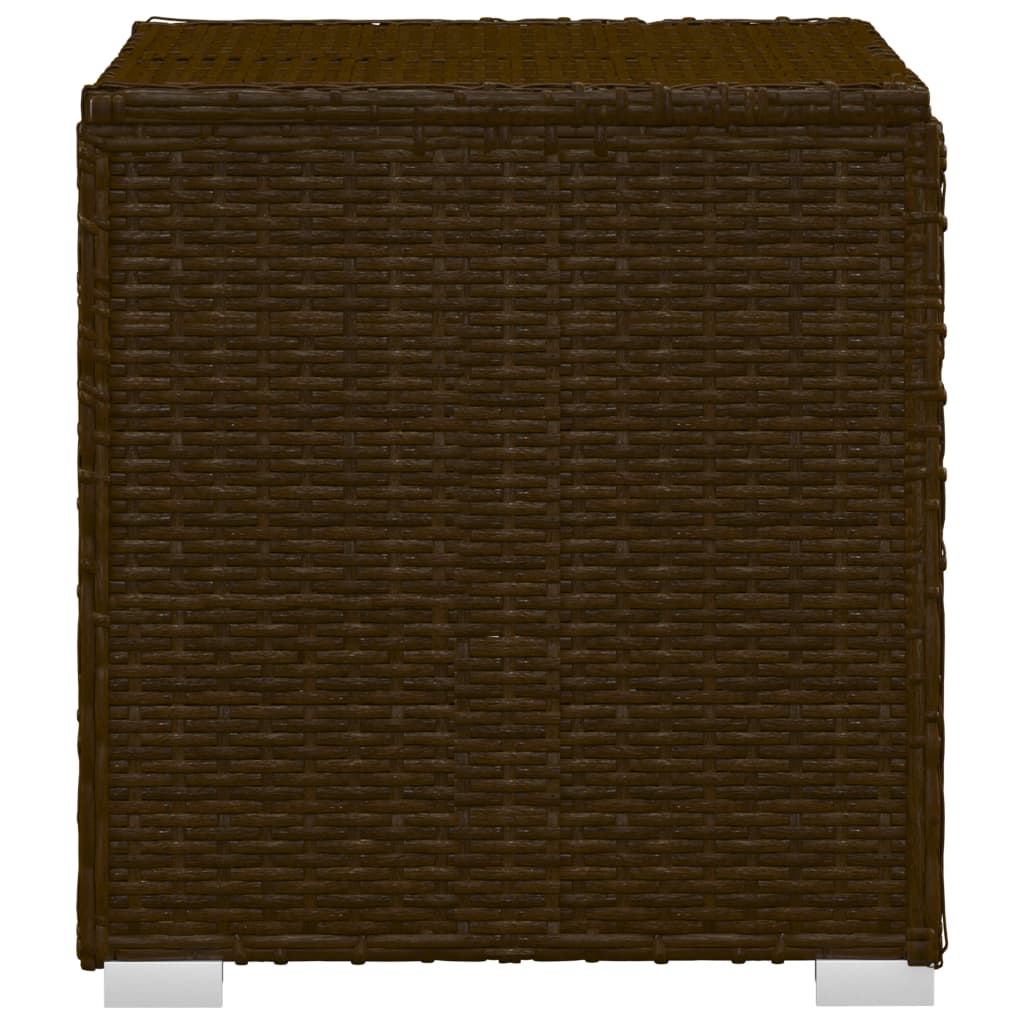 Ligbed Met Kussen En Theetafel Poly Rattan Bruin