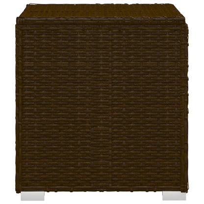 Ligbed Met Kussen En Theetafel Poly Rattan Bruin