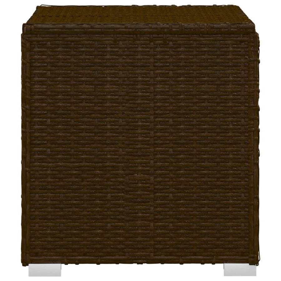 Ligbed Met Kussen En Theetafel Poly Rattan Bruin