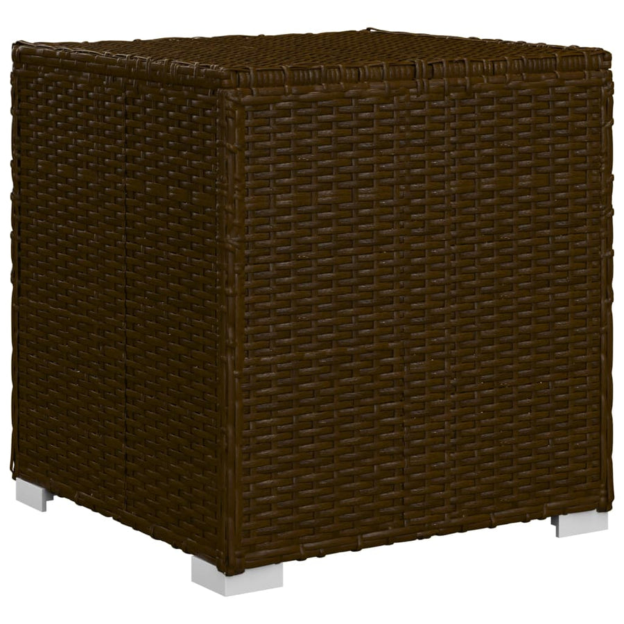 Ligbed Met Kussen En Theetafel Poly Rattan Bruin