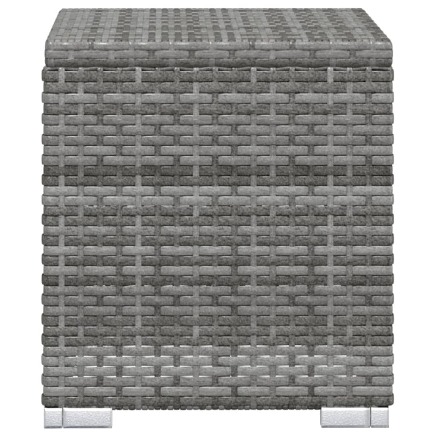 Ligbed Met Kussen En Theetafel Poly Rattan Grijs