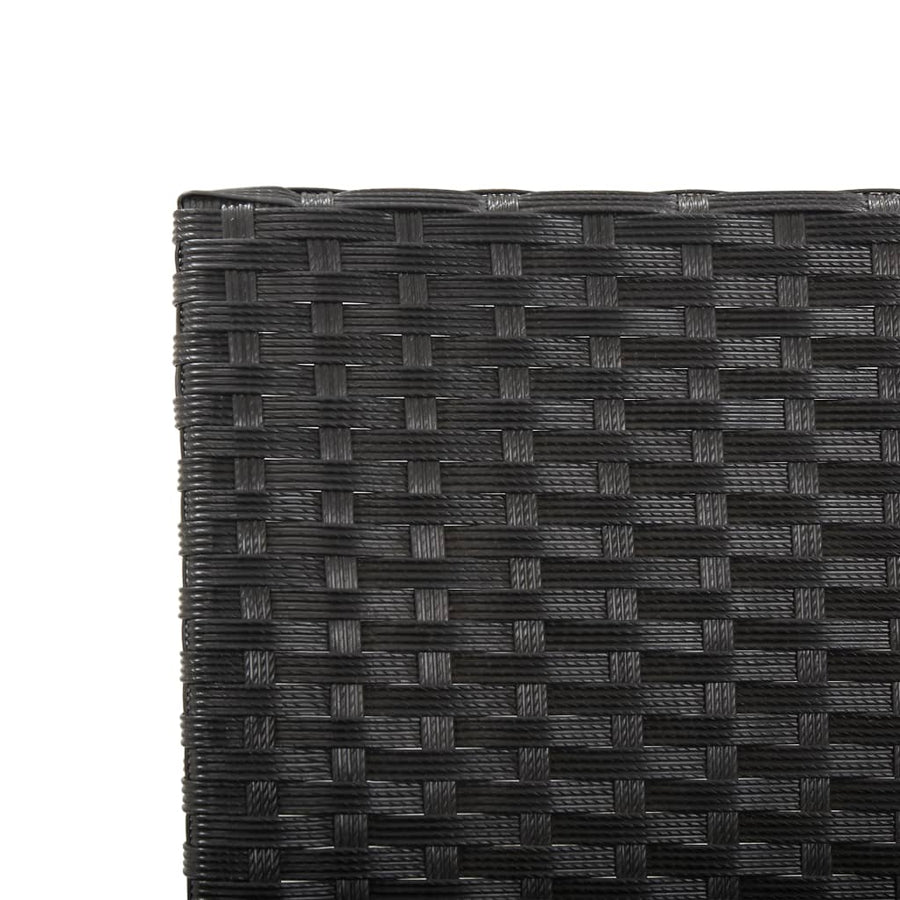 Tuinbank Met Kussens 76 Cm Poly Rattan Zwart