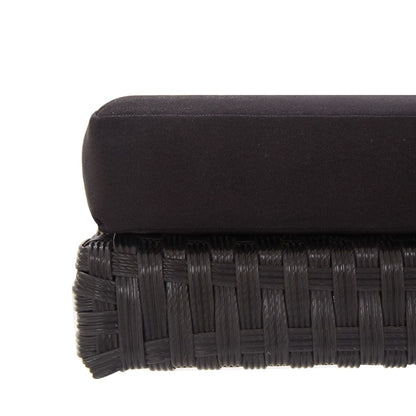 Tuinbank Met Kussens 76 Cm Poly Rattan Zwart