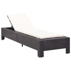 Ligbed poly rattan 220x75x35 cm zwart