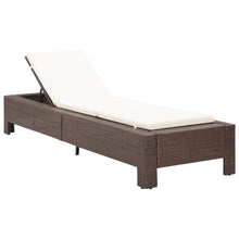 Ligbed Met Kussen Poly Rattan Bruin