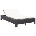 Daybed with cushions 2-person poly rattan black