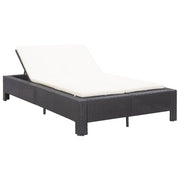 Daybed with cushions 2-person poly rattan black