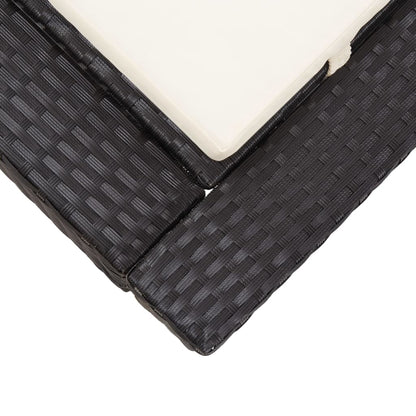 Ligbed Met Kussen 2-Persoons Poly Rattan Zwart