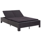 Ligbed 2-persoons poly rattan 220x130x35 cm zwart