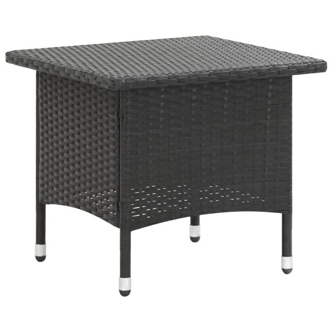 Theetafel 50X50X47 Cm Poly Rattan Zwart