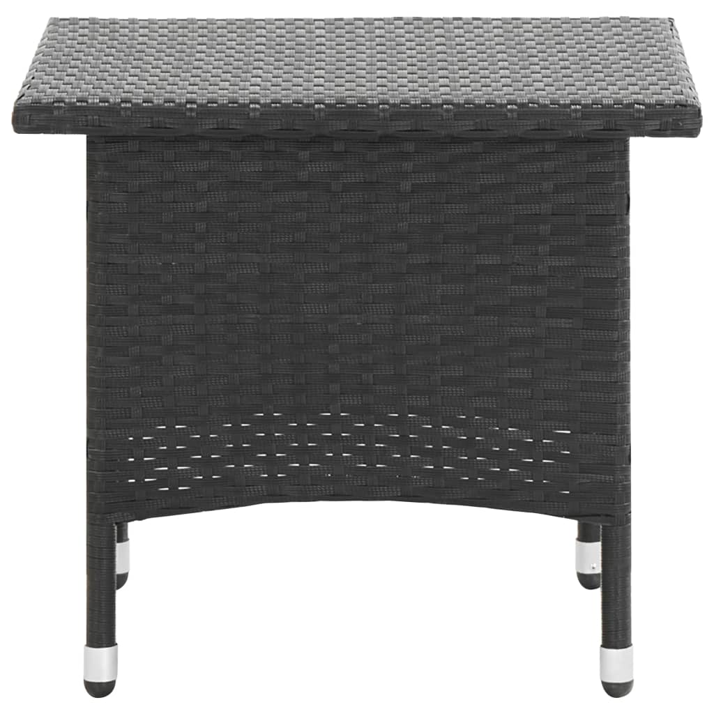 Theetafel 50X50X47 Cm Poly Rattan Zwart
