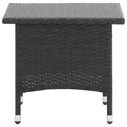Theetafel 50X50X47 Cm Poly Rattan Zwart