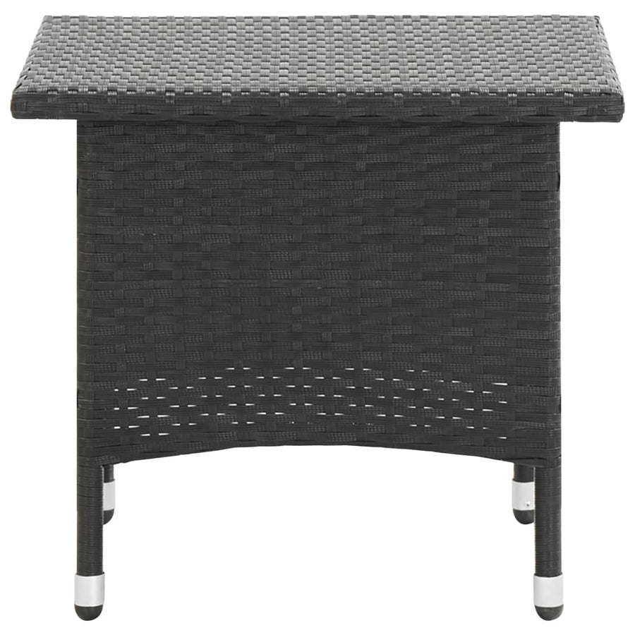 Theetafel 50X50X47 Cm Poly Rattan Zwart