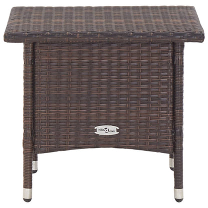Theetafel 50X50X47 Cm Poly Rattan Bruin