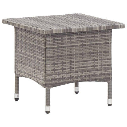 Theetafel 50X50X47 Cm Poly Rattan Grijs