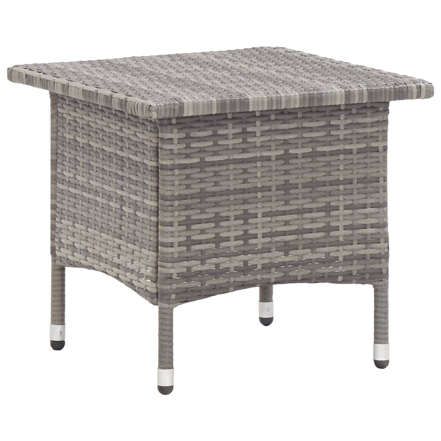 Theetafel 50X50X47 Cm Poly Rattan Grijs