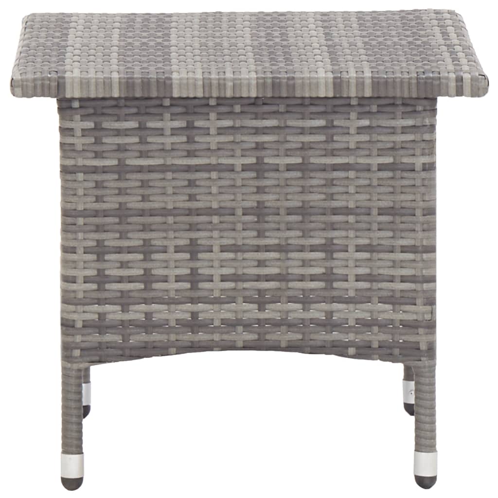 Theetafel 50X50X47 Cm Poly Rattan Grijs