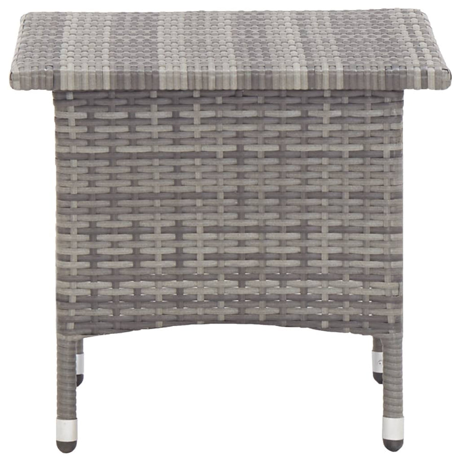 Theetafel 50X50X47 Cm Poly Rattan Grijs