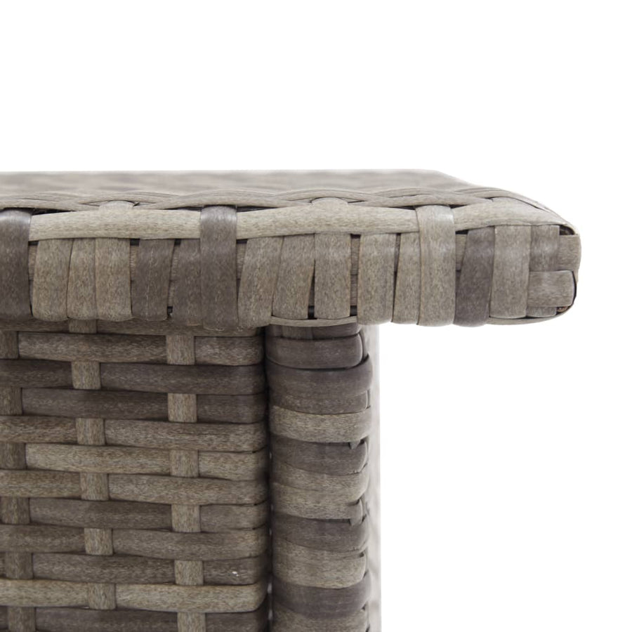 Theetafel 50X50X47 Cm Poly Rattan Grijs