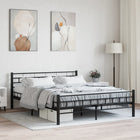 Bedframe Staal 160 x 200 cm Zwart