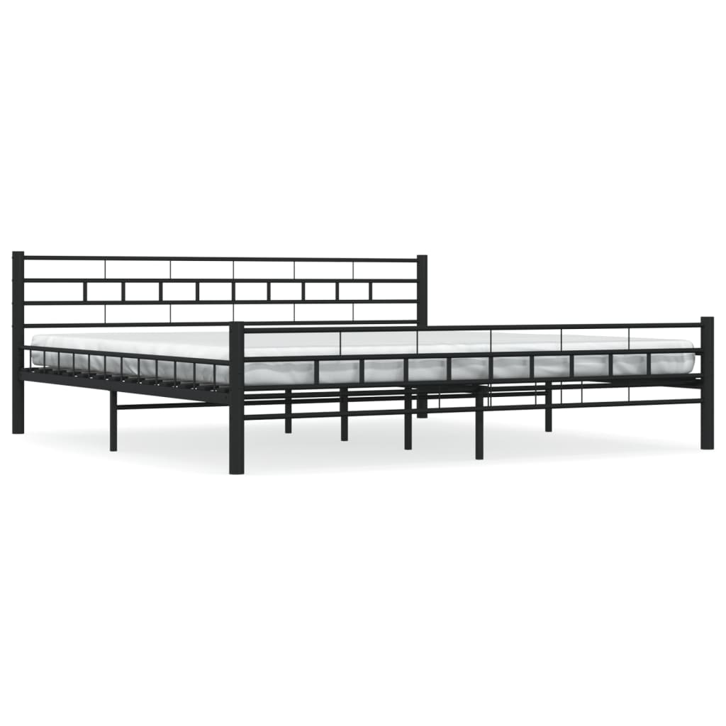 Bedframe Staal 200 x 200 cm Zwart