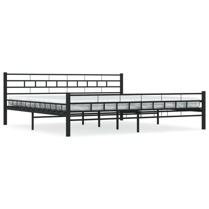 Bedframe Staal 200 x 200 cm Zwart