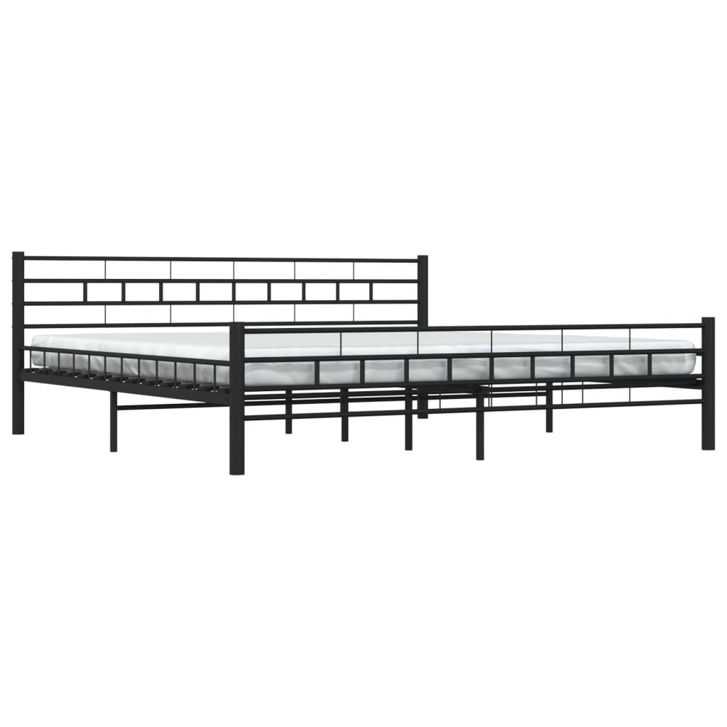 Bedframe Staal 200 x 200 cm Zwart