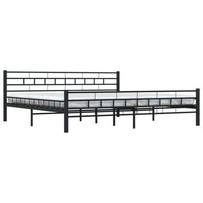 Bedframe Staal 200 x 200 cm Zwart