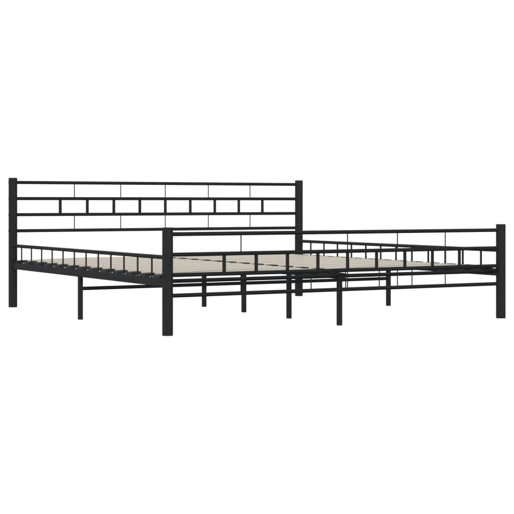 Bedframe Staal 200 x 200 cm Zwart