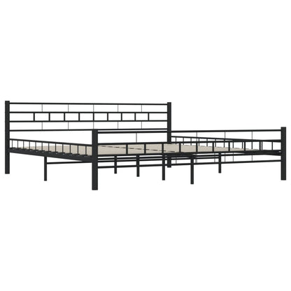Bedframe Staal 200 x 200 cm Zwart