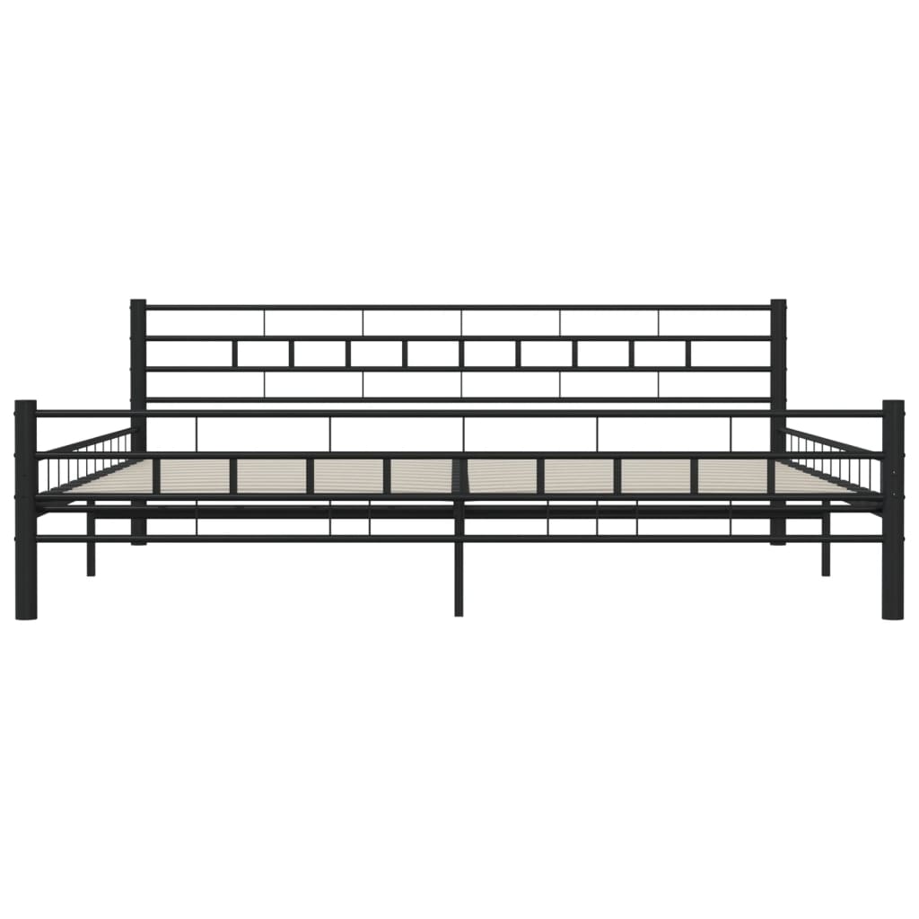 Bedframe Staal 200 x 200 cm Zwart
