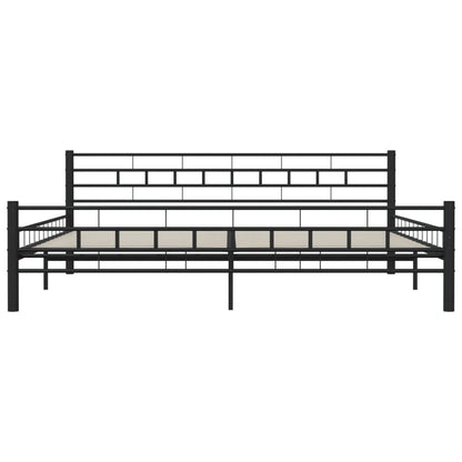 Bedframe Staal 200 x 200 cm Zwart