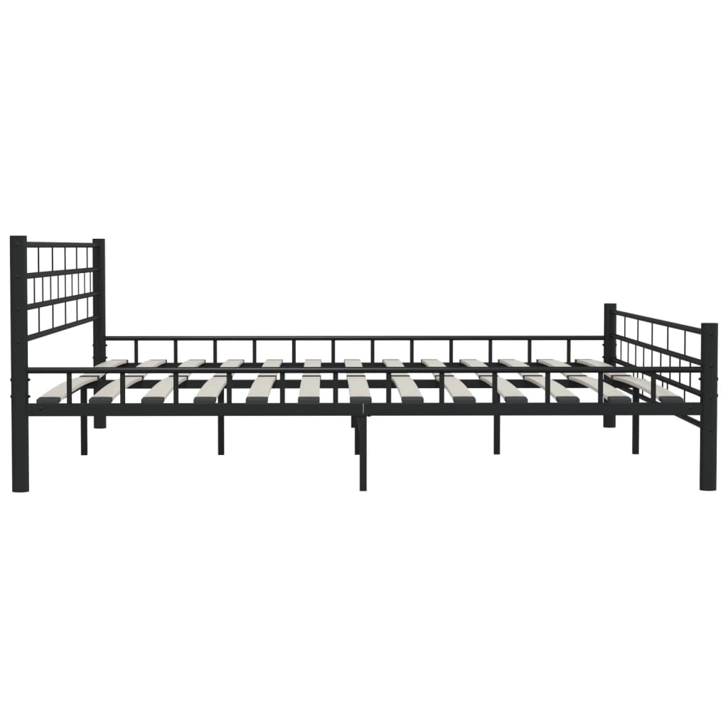 Bedframe Staal 200 x 200 cm Zwart